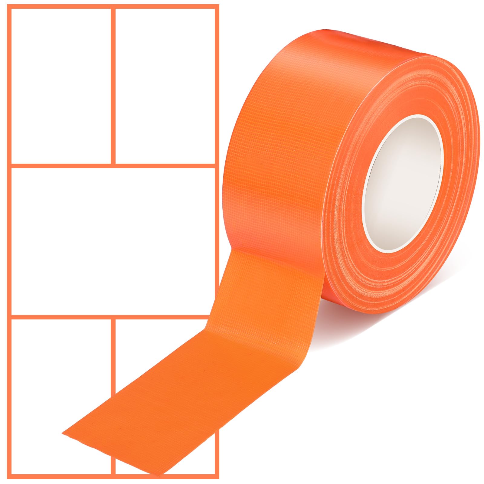 Fullhawl 262 ft Court Tape for Indoor Outdoor Court 2 Inches Wide Temporary Orange Court Lines Tape Court Marking Kit Fabric Court Tape for Court