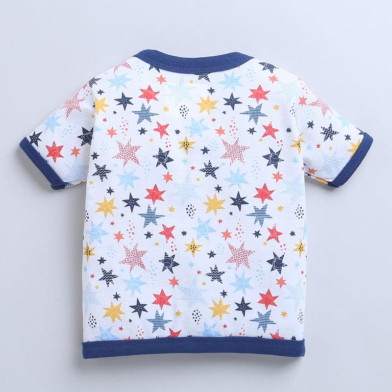 BUMZEE Peb9015 Jungen Jablas mit halben Ärmeln, Marineblau und Weiß, 3 Stück