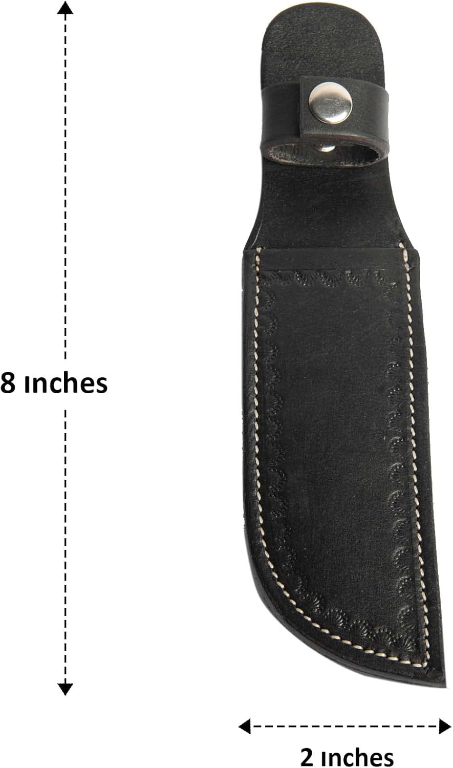 Hulara Genuine Leather Knife Sheath – Handmade Leather Knive Holder with Belt Loop, Fits 4-10" Blade – Fixed Blade Knife Sheaths, Knifes Scabbard for Belt