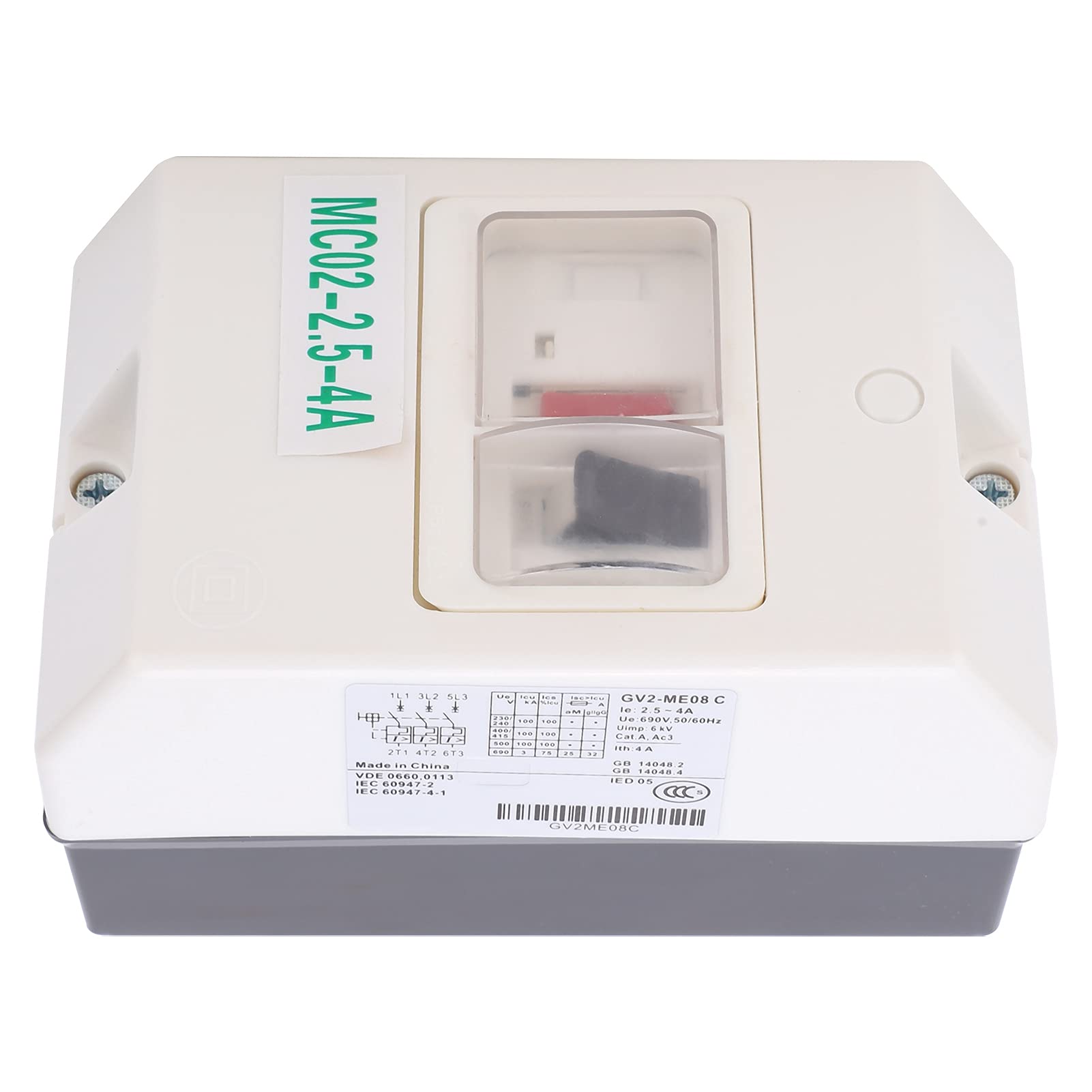 Interruttore Automatico Motore, MC02‑2.5‑4A 50/60Hz Interruttore Protezione Motore IP55 Isolatore Controller Circuito Impermeabile Componenti Elettronici per Motore Elettrico 220