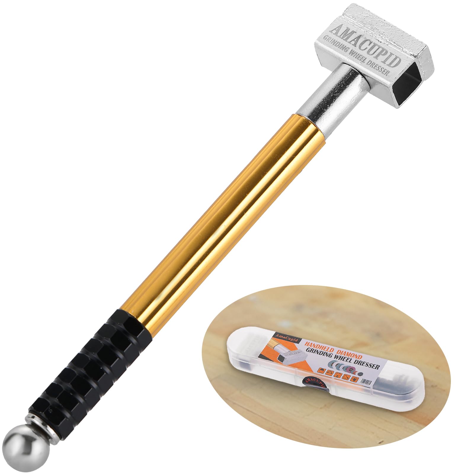 Amacupid Grinding Wheel Dresser For Bench Grinder Wheel. Handheld Diamond Dressing Tools. Sharpens Grinding Surfaces Of Ceramic Grinding Wheels For Silicon Carbide And Alumina
