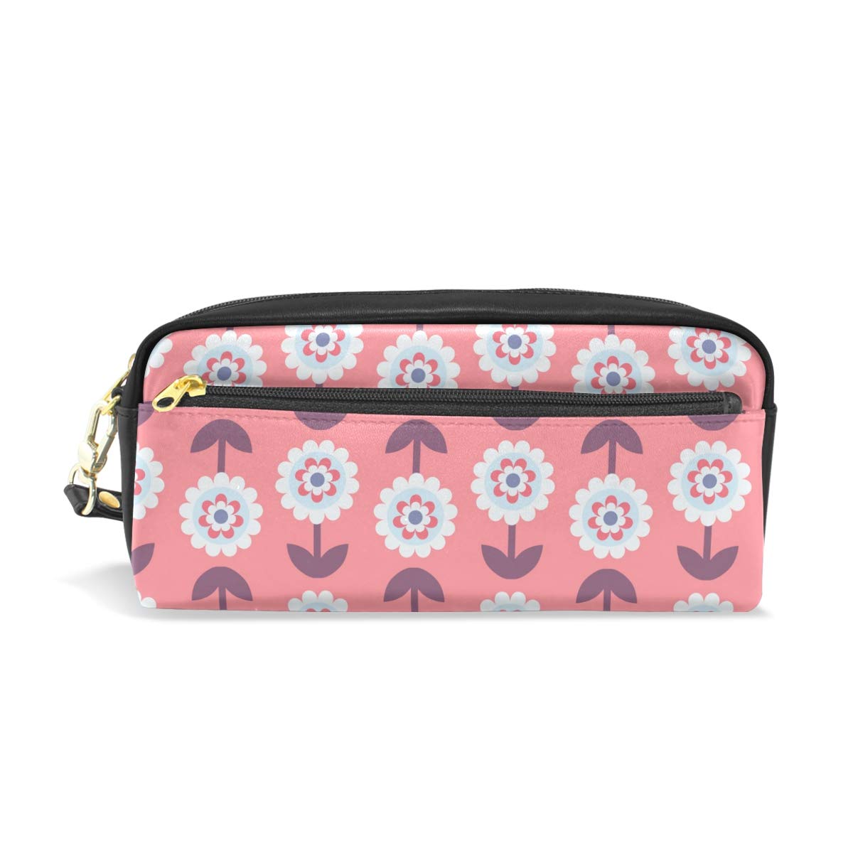 Eslifey Federmäppchen Iris Flower Design | Wasserdichte PU Leder Tasche | 20x8,5x6,4 Cm | Für Stifte & Kosmetik