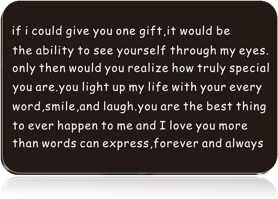 Husband Anniversary present for Him - Engraved Wallet Inserts - Perfect Birthday present for Men! Metal Wallet Card Love Note, Anniversary present for Men, Boyfriend, Husband present from Wife