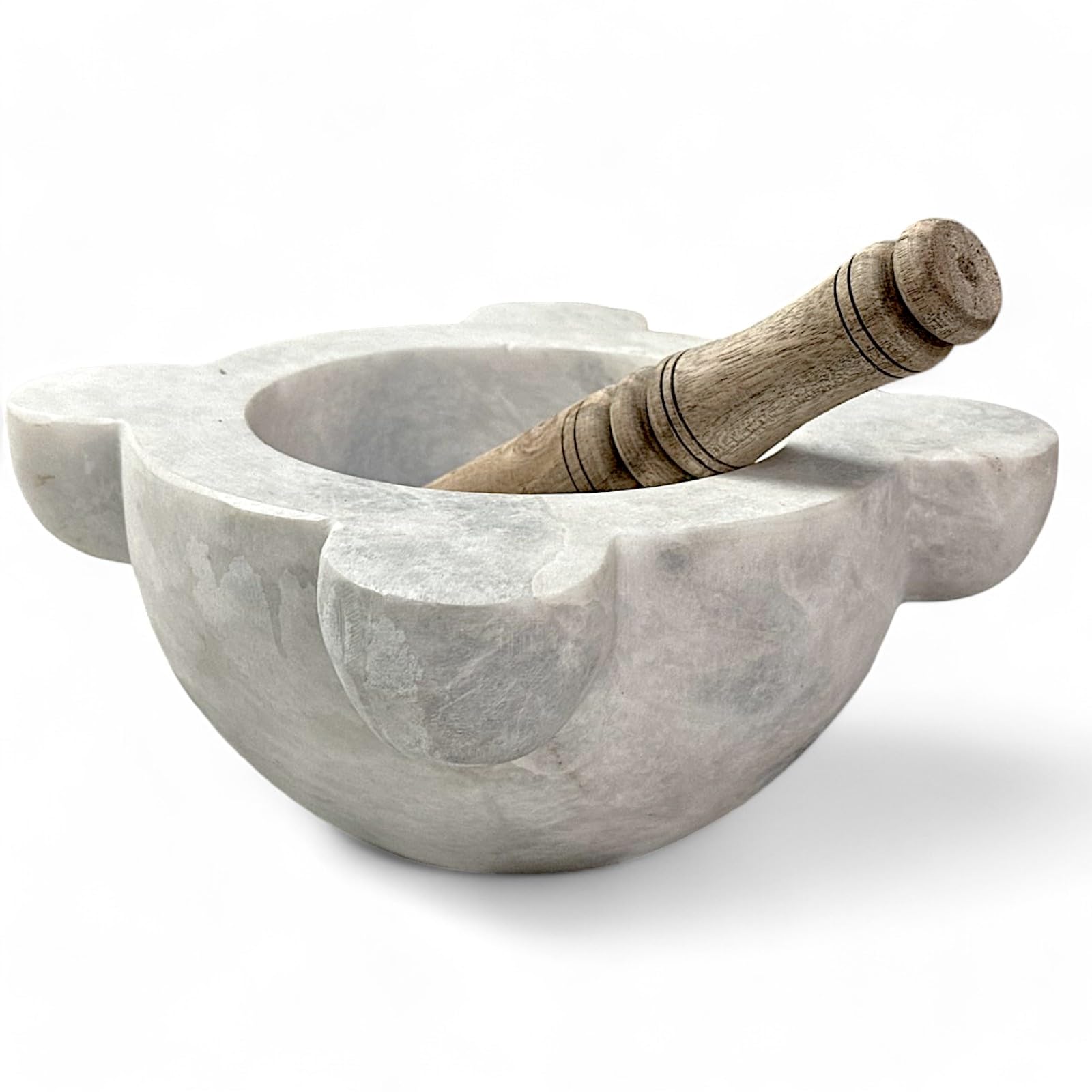 CBAM - Mortero Genova grande de mármol Carrara con mortero de madera Home Design cocina mármol 25 cm