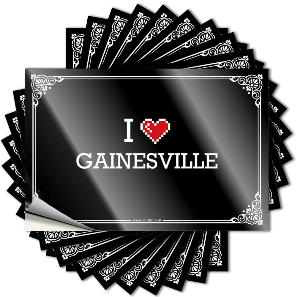 Decals Men Stuff Custom Stickers, Hard Waterproof I Love Gainesville for Hydro Flask | Western Vinyl Decals for Drinking Holiday Gift(12X18CM)