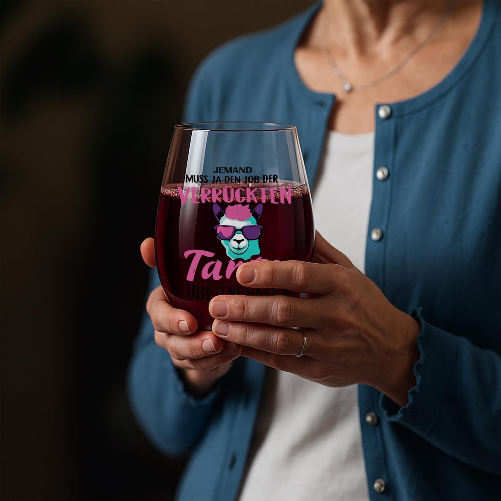 Lustiges Weinglas Tante Geschenk, Weinglas Geschenk für Beste Tante Weihnachten, Personalisiert Geschenke für Auntie zum Geburtstag Weihnachten Muttertag 17oz