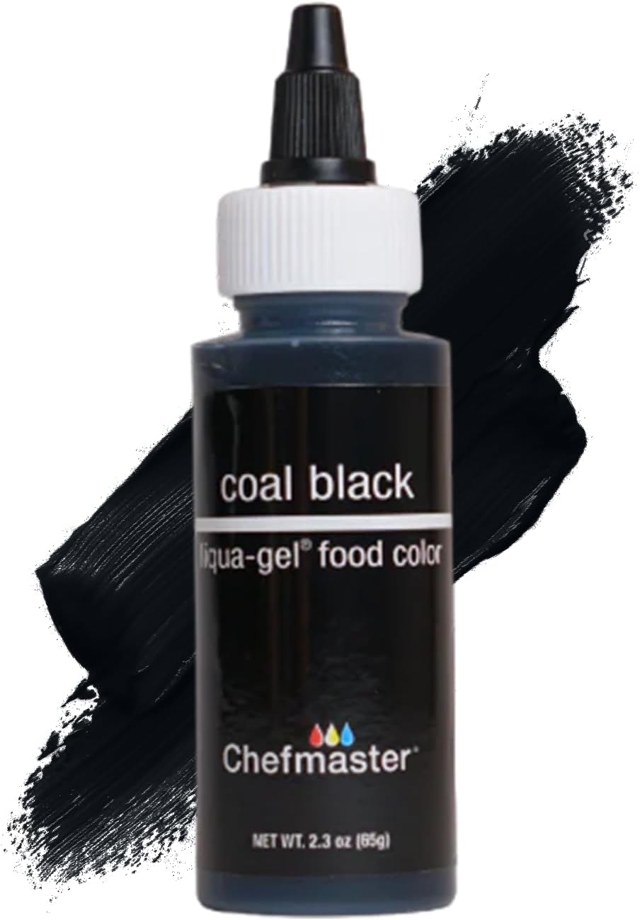 Chefmaster Liqua-Gel Food Color. 2.3 oz.- Coal Black C5007-Bk-1