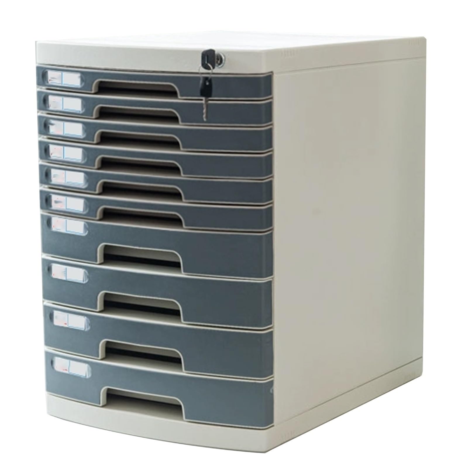 ASerZenith Lockable 6-Layer Desktop File Cabinet – Multi-Layer Plastic Storage Nizer With Drawers For Office Supplies Paper & Home Office Nization,10-Layersb