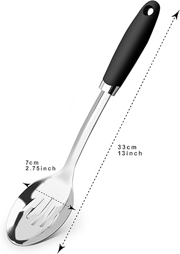 Miniatura 7 de Cuchara ergonómica antideslizante de acero inoxidable cepillado