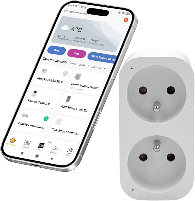 Konyks Priska Duo FR Doble Enchufe Wi-Fi + Bluetooth con Seguimiento Consumo