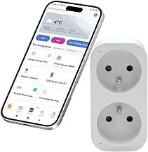 Konyks Priska Duo FR Dual Wi-Fi + BT Socket, Remote ON/OFF Control, Monitoring the Consumption of 2 Devices Simultaneously, Supports Smartlife and Tuya, Amazon Alexa and Google Home
