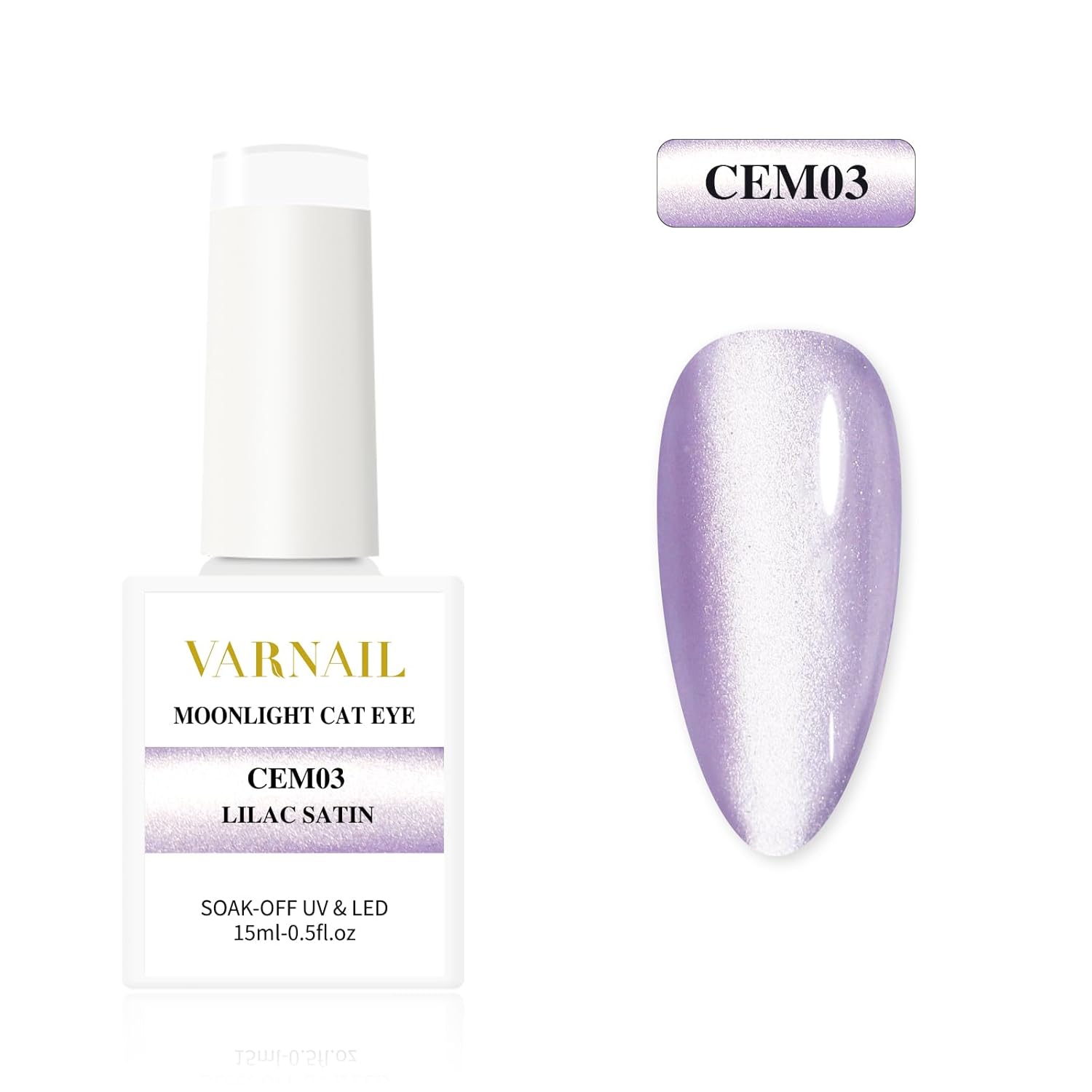 VARNAIL Moonlight Cat Eye Gel Polish Kit 6 Colors, Glitter 9D Holographic Gel Polish with Magnet, Soak off U V Light Nail Polish Set 15 ml/ Bottle, Salon Quality Magnetic UV Nail Polish