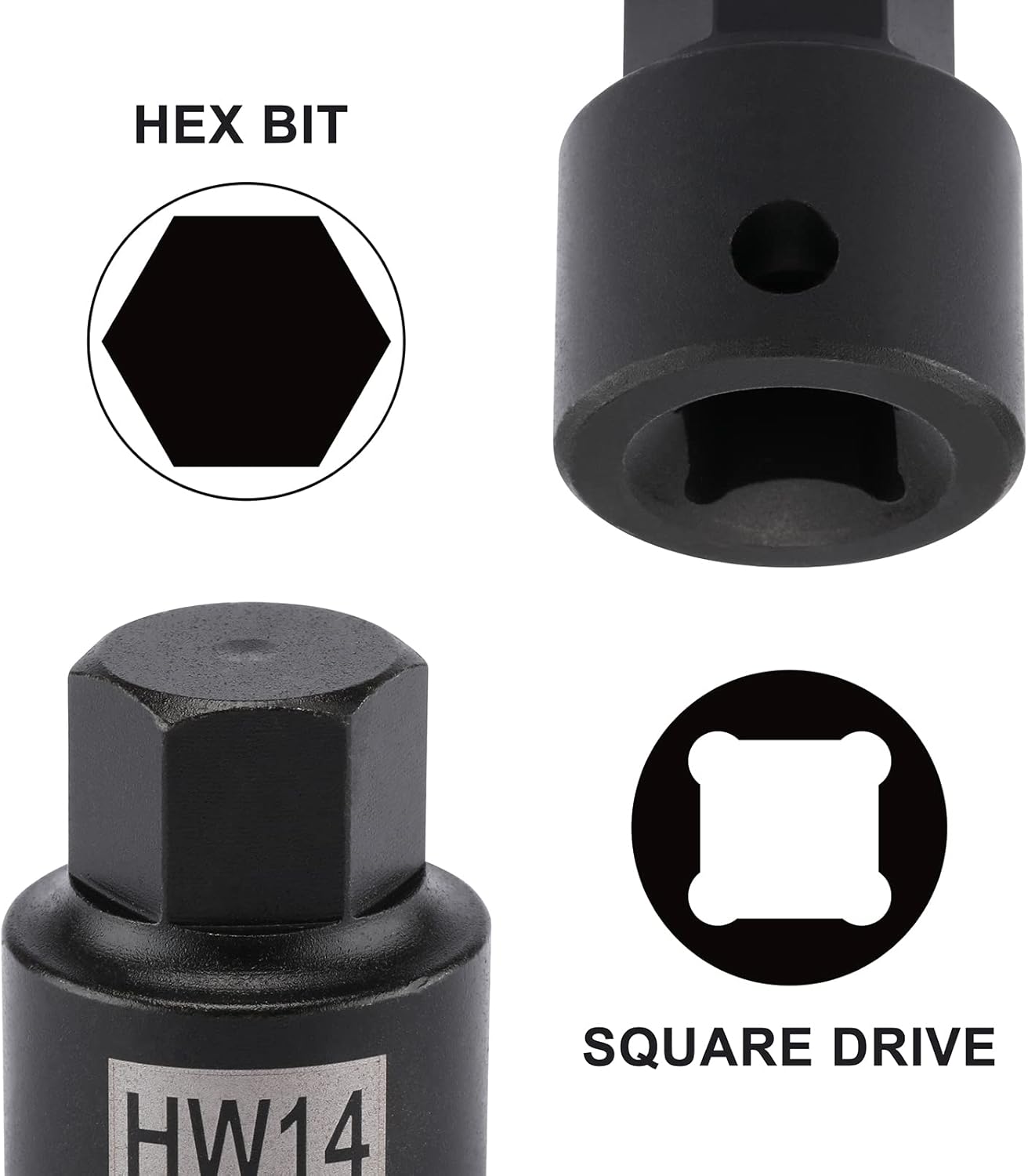 Mayouko 16 Pieces 3/8" Drive Low Profile Hex Socket Set, Impact Allen Bit Socket, CR-MO, 1/4"-3/4", 6mm-19mm, SAE&Metric
