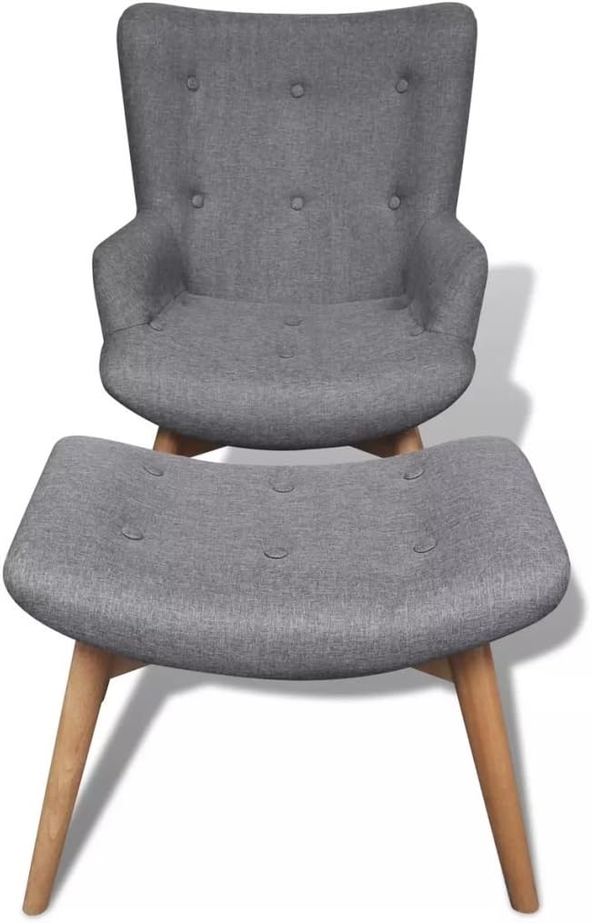 Armchair with Footstool, Retro Upholstered Chair, Armchair, Relaxing Chair, TV Chair, Living Room Chair with Stool, Living Room Fabric Chair, 57 x 68.5 x 87.5 cm