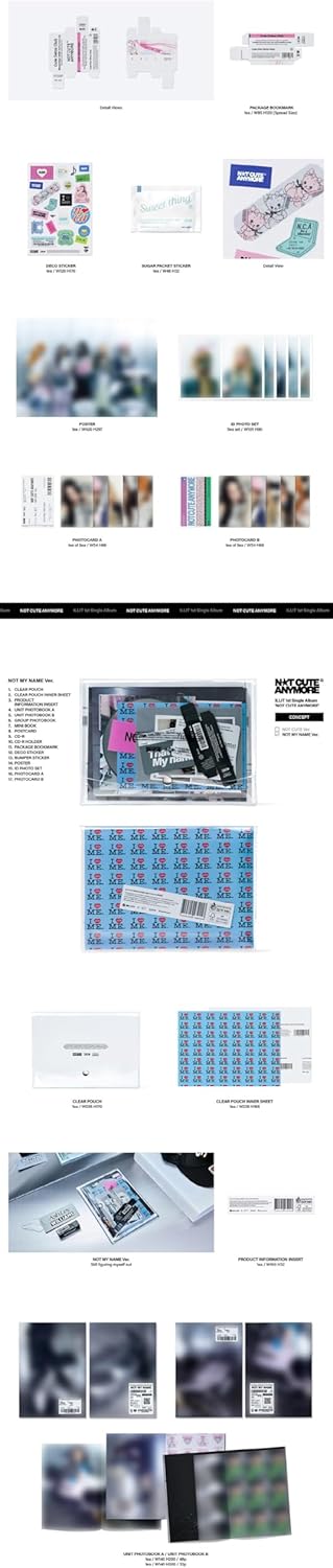 ILLIT NOT CUTE ANYMORE 1st Single Album Standard Random Version Pouch+CD+PhotoBook+Mini Book+PostCard+Bookmark+Sticker+Poster+PhotoCard+Tracking Sealed