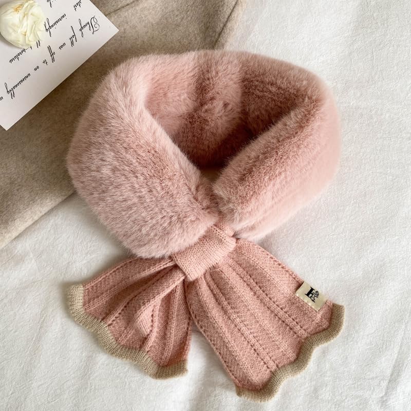 INOGIH Kids Girls Winter Fur-Collar-Scarf Cold-Weather Warm-Neck-Shrug for 5-10 Years Old - Image 4