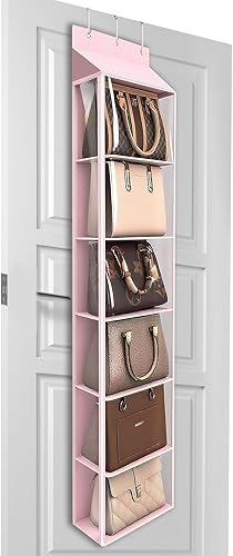 Lirex Organizador para colgar sobre la puerta, organizador colgante de 6 bolsillos con cremallera, colgador de ropa para bufandas, sombreros,