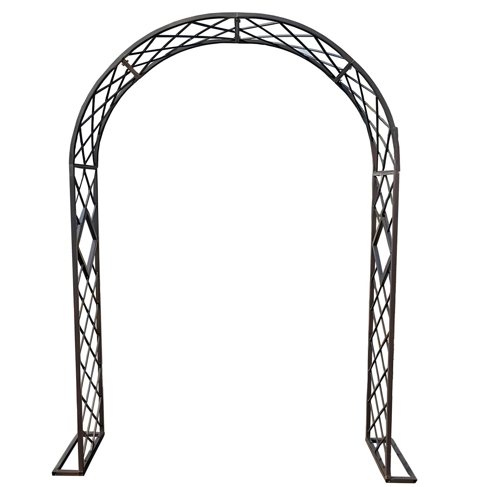 Metalowy łuk ogrodowy, krata, odporna na warunki atmosferyczne, pnącze różane, mocna stal, łuk kwiatowy do ogrodu, szerokość 2,2 m x 2, wysokość (czarna) - dekoracja ślubna na zewnątrz