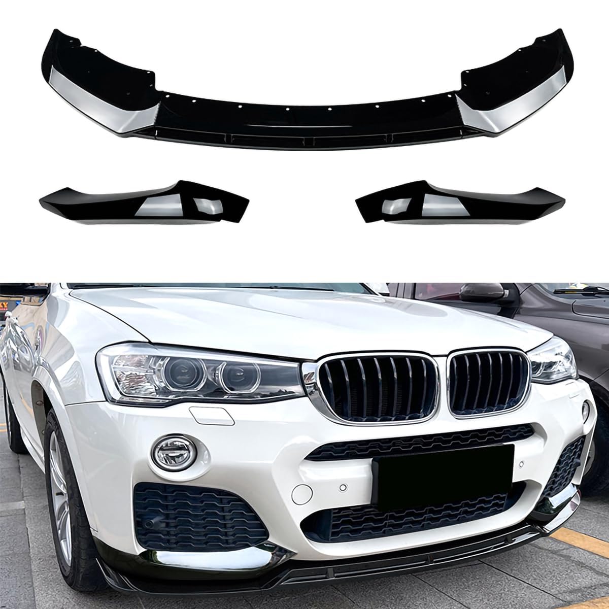 Spoiler séparateur diffuseur avant pour BMW X3 F25 M Sport look