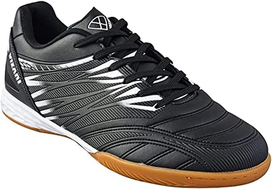 Vizari Men's 'Valencia' in Indoor Soccer/Futsal Shoes for Indoor and Flat Surfaces (Black/White, 9.5)