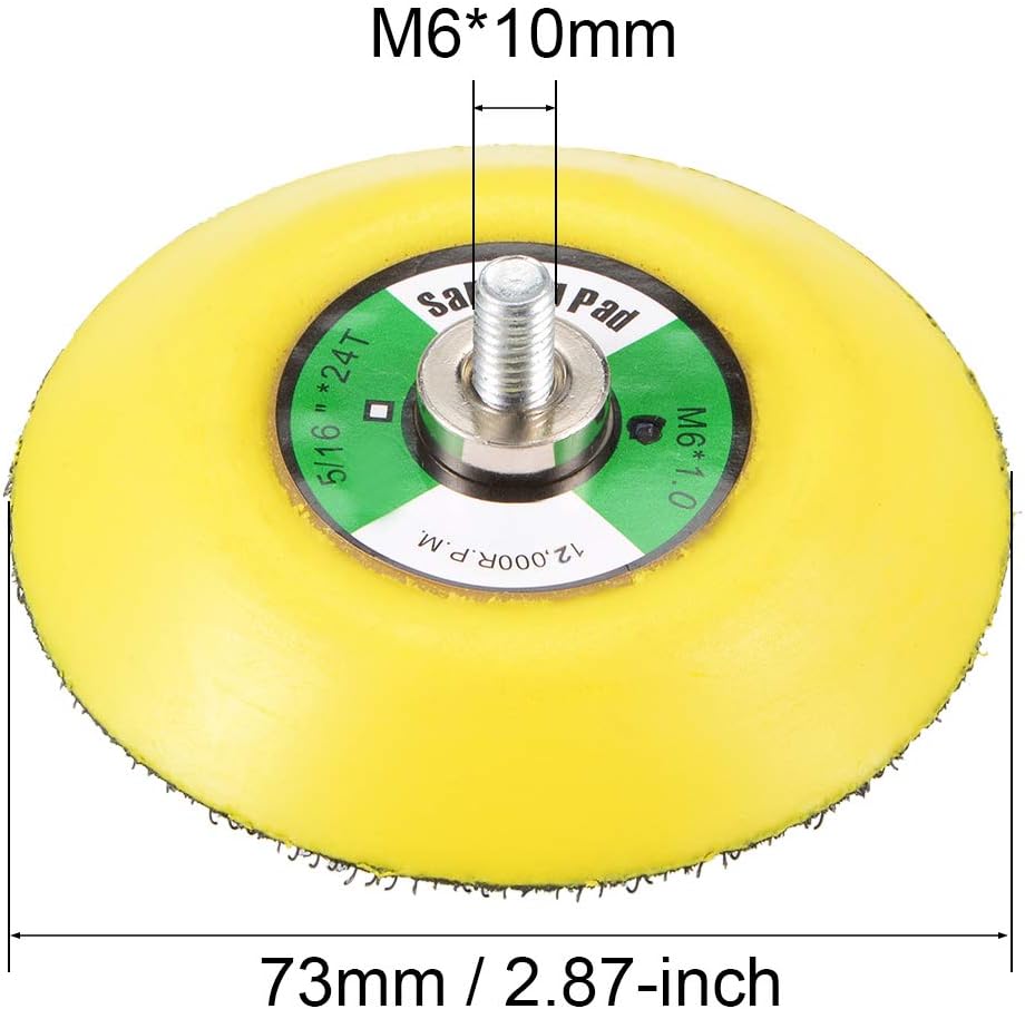 uxcell 3" Hook and Loop Backing Pad Sanding Polishing Backer Plate with M6x10mm Thread for Random Orbit Sander Polisher Buffer 2 Pcs