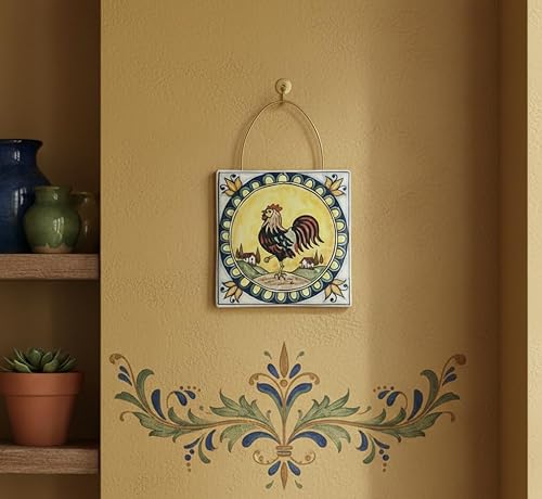 Miniatura 2 de CERAMICHE D'ARTE PARRINI - Gallo decorado pintado a mano de cerámica italiana hecho en Italia Toscana