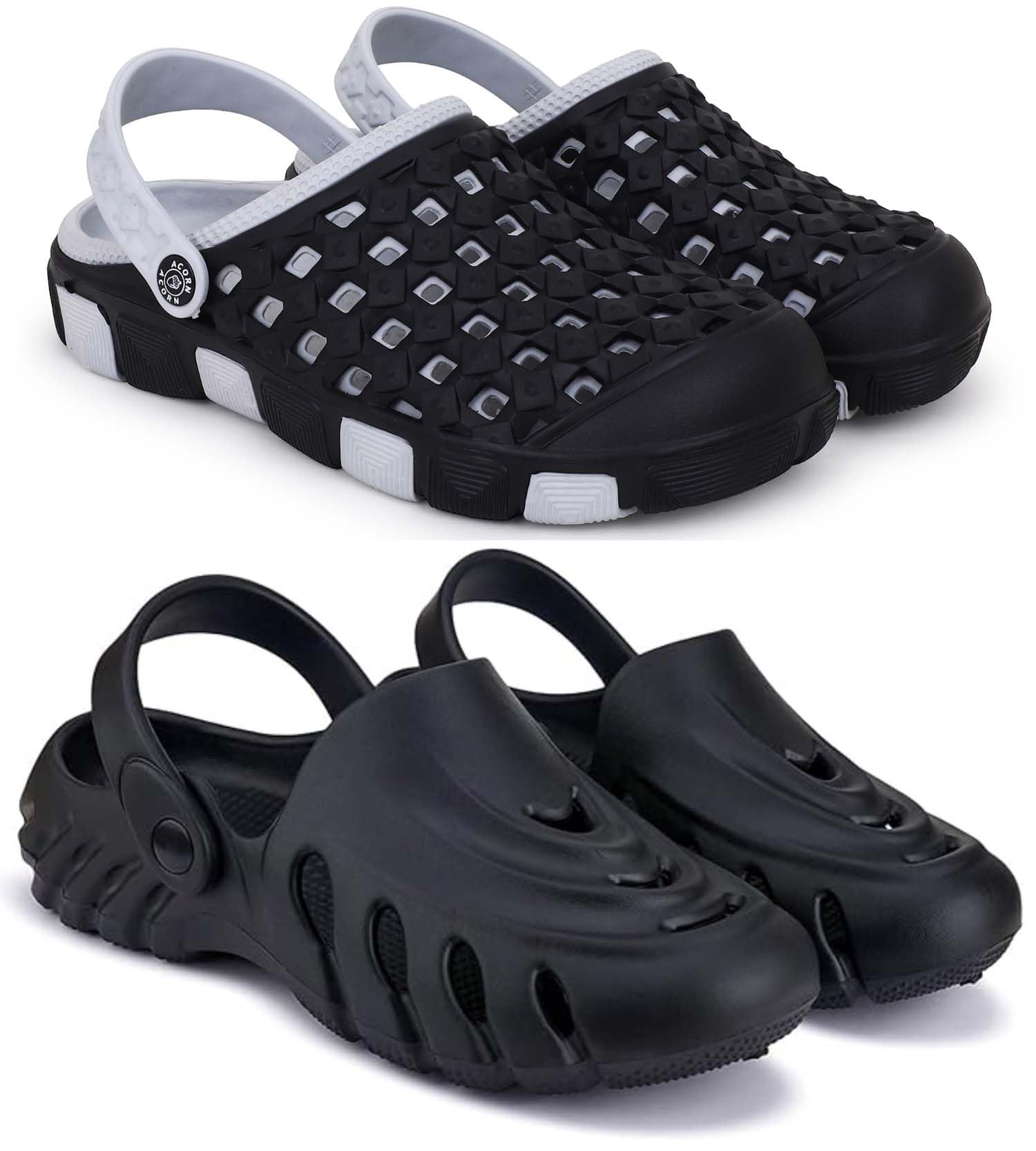 pampy angel Clogs for Men Classic Casual Sandals with Adjustable Back Strap Anti-Skid Lightweight Flip-Flop Slipper Slides for Men's & Boy's Combo Pack of 2-picture-47