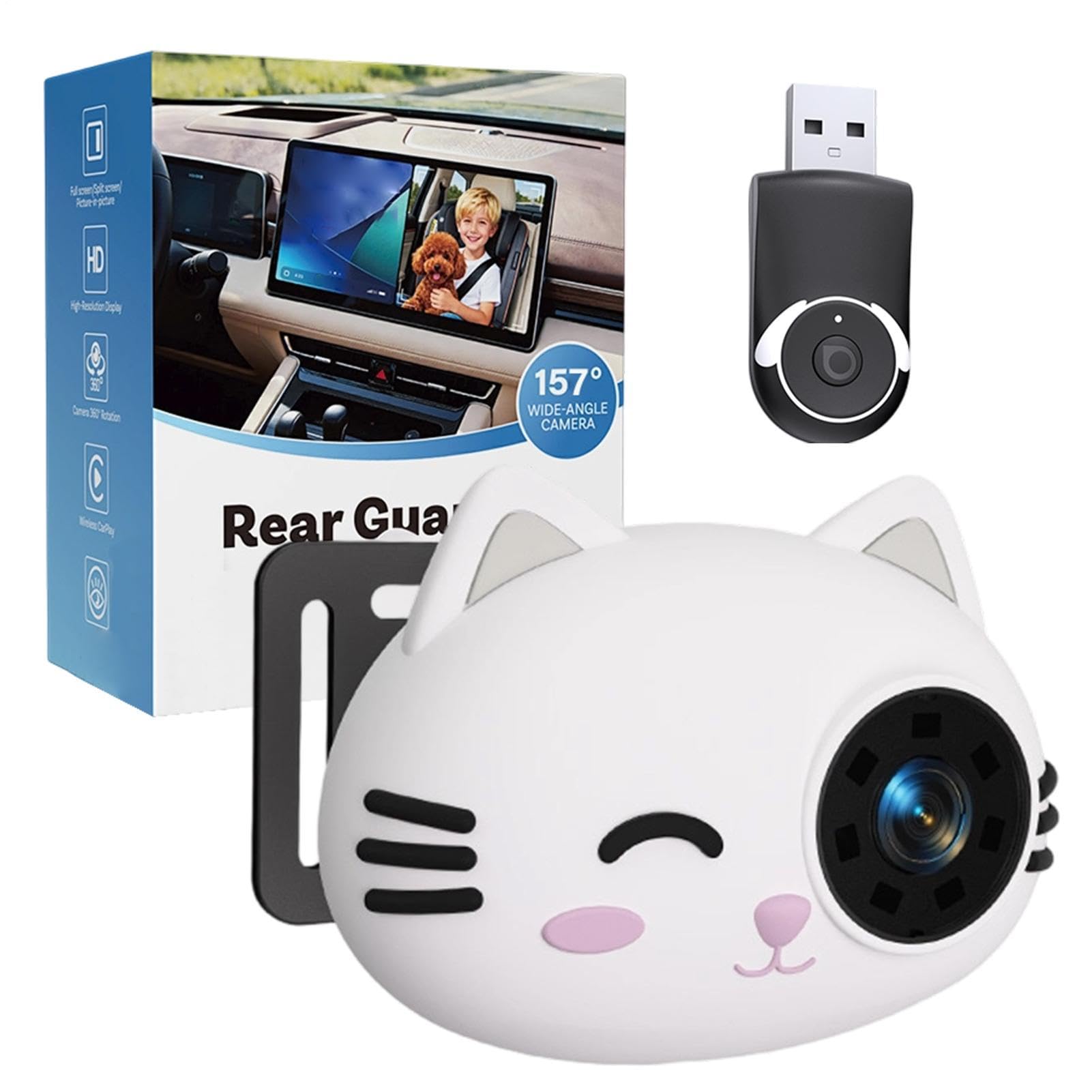 Telecamera per Bambini in Auto con Visione Notturna 1080P Video Plug and | Telecamera Auto Senza Fili Mamma Papà Viaggi Gite in Auto Guida Lunghe Distanze Campeggio Shopping Picni