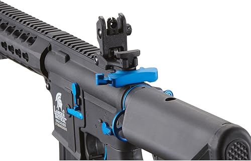 Vista 40 de Lancer Tactical Gen 2 KeyMod Airsoft AEG de 10" con grúa Stock Polímero bronceado con 300 rondas Mag