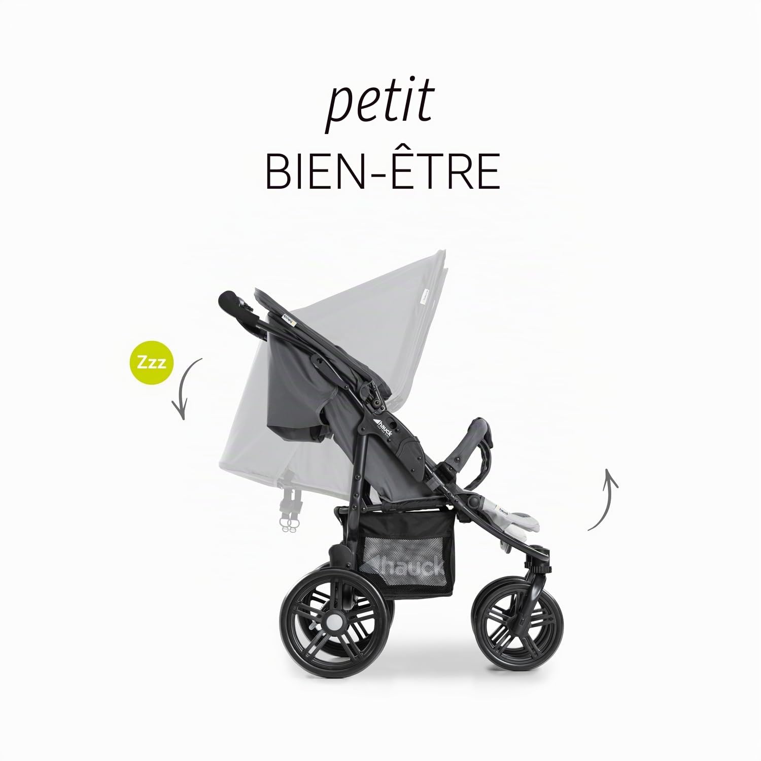 hauck Poussette Double pour Jumeaux ou Frères et Sœurs Roadster Duo SLX – Pliable Compacte, Position Allongée – Grand Panier, Grandes Roues – dès la Naissance à 15 kg Chacun (env 3 Ans), Gris Argenté