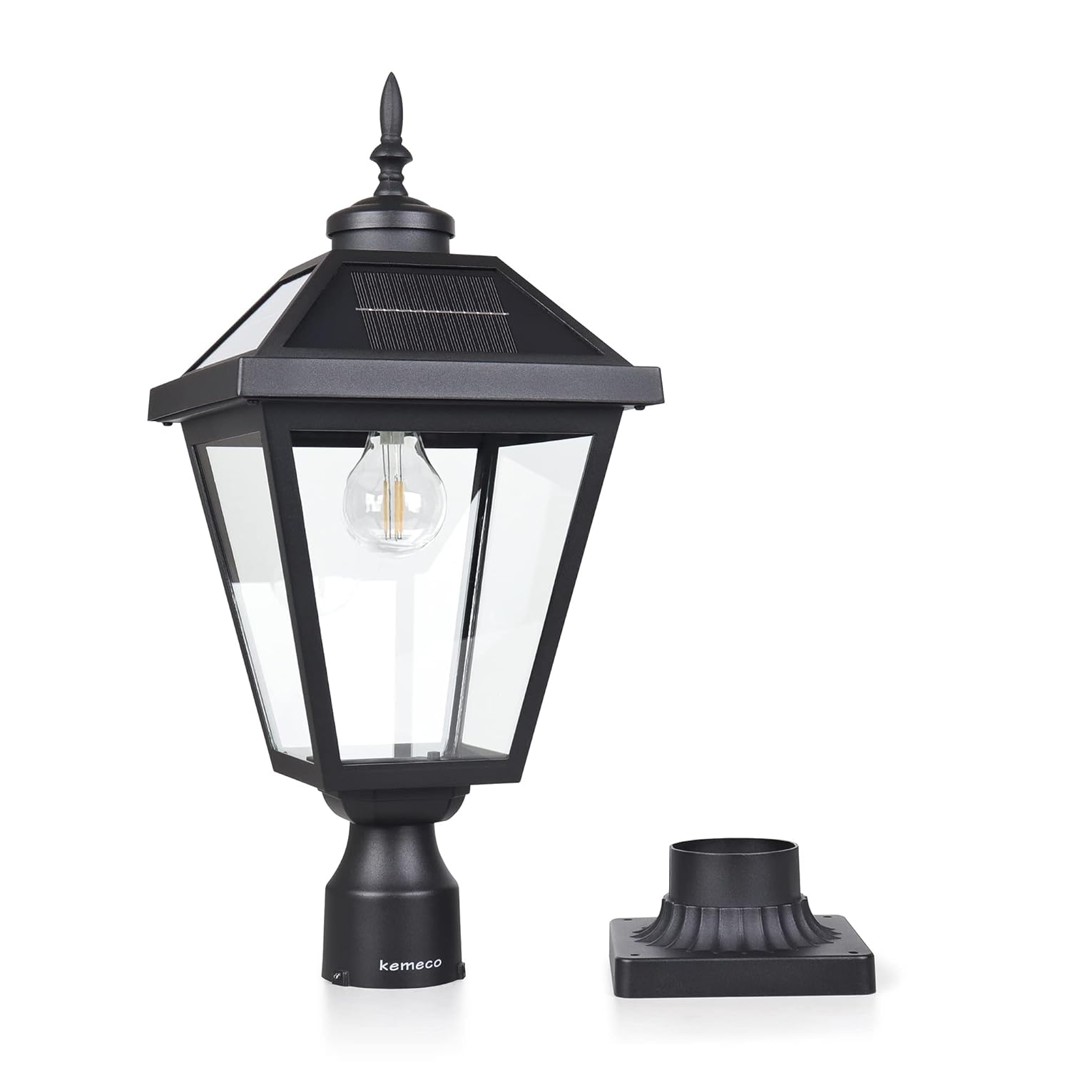 Kemeco Solar Post Light ST4334Q Metal Outdoor Bright LED Solar Powered