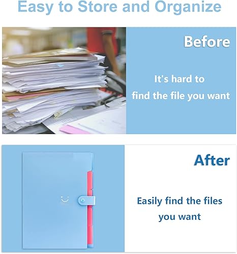 Miniatura 4 de Forvencer - Carpeta de acordeón expansible, bonita, para documentos importantes, organizador de papeles y carpetas portátil de 5 bolsillos con