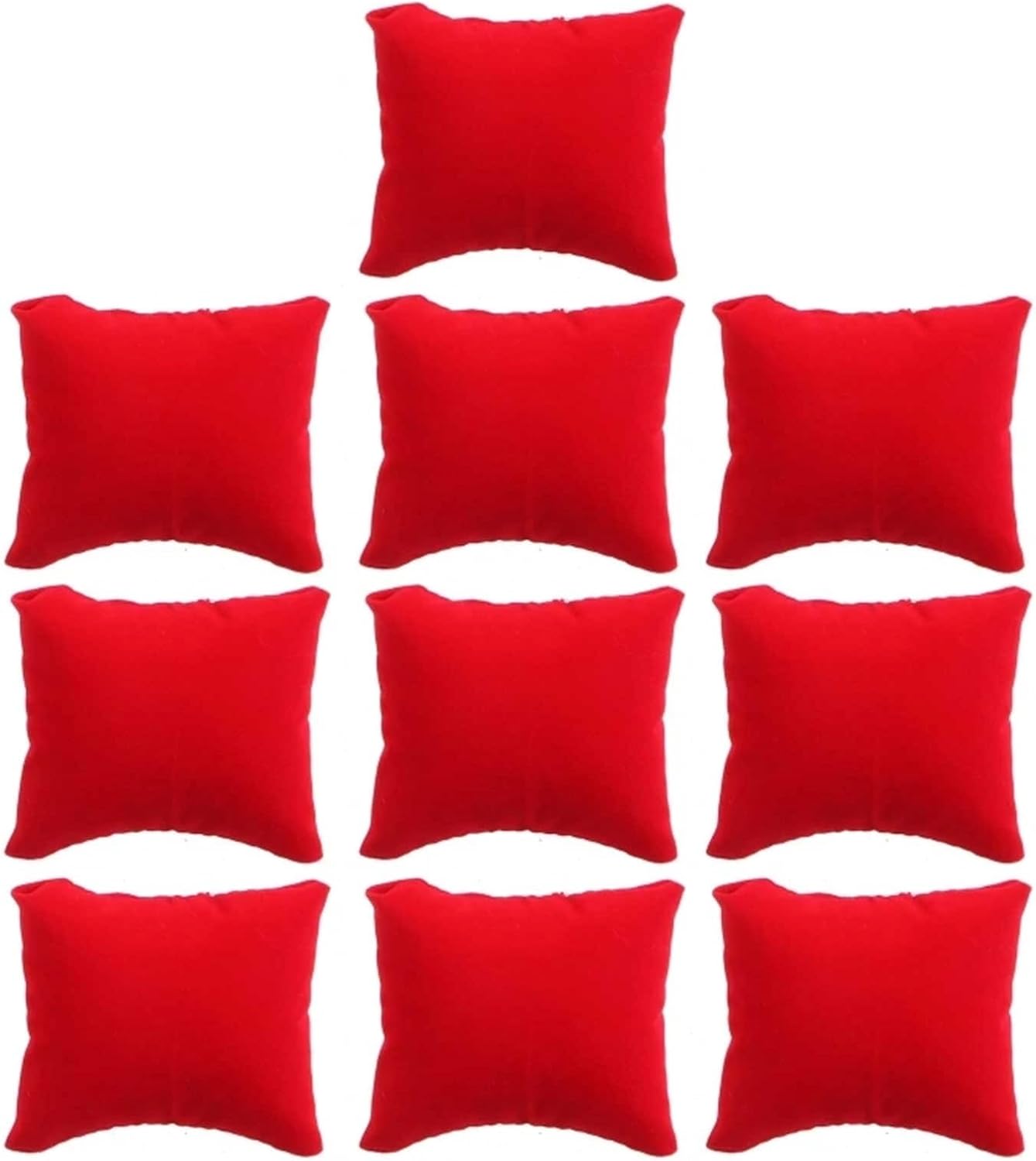 Watch Pillows For Box 50 Pcs Velvet Bracelet Pillow Multicolor Jewelry Pillow Watch Bracelet Cushion Display Stand Set Jewelry Pillow Bag(Brown)
