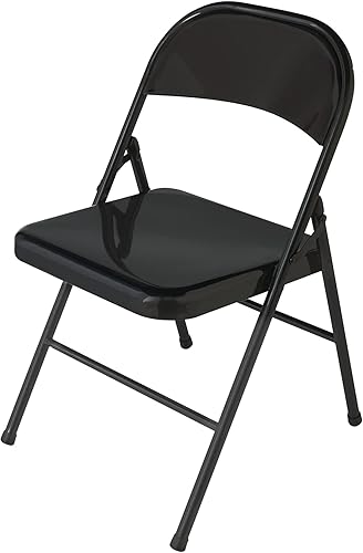 Miniatura 3 de Realspace Sillas plegables de metal, color negro, juego de 4 sillas