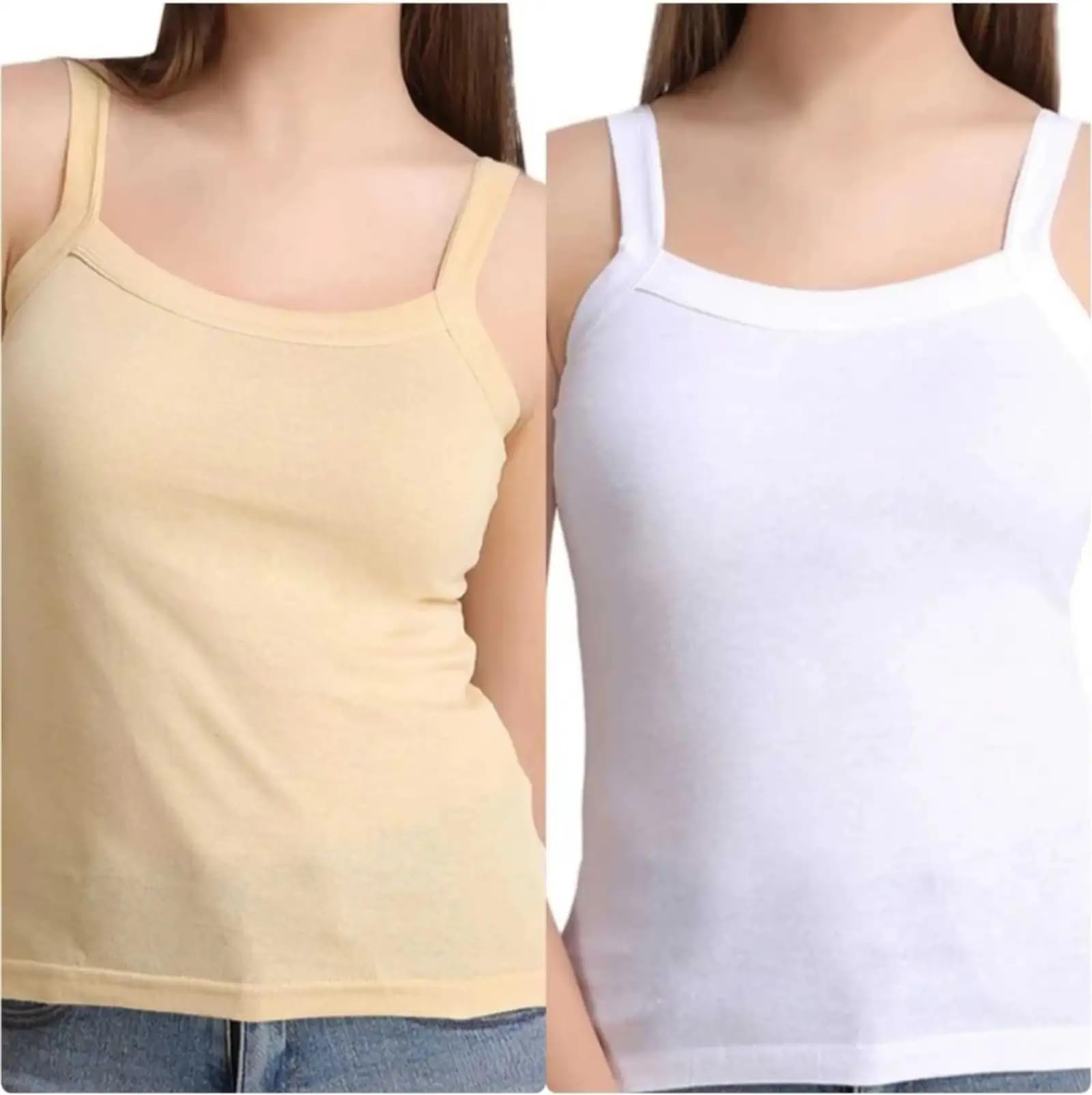 Women's Camisole, Soft Breathable Tank Top, Adjustable Straps, Comfortable Layering Vest, Beige-image-45
