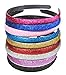 HipGirl Girls / Women, Jewel Headbands (9pc 1/2" Glitter Sparkle Headbands for Dancing/Cheer Leading)