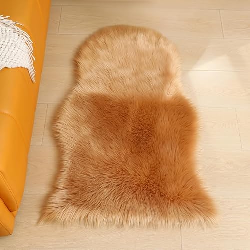 Miniatura 5 de Alfombra de piel sintética de oveja súper suave y esponjosa, para dormitorio, dormitorio, sofá, sala de estar, pasillo, mesita de noche, alfombra
