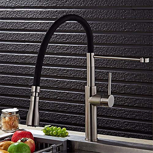 Miscelatore per Lavello, Rubinetto per Lavello da Cucina, Rubinetto Impermeabile, Salvaspazio, Completo di Molla in Rame, Monocomando, Set Doccia Completo.