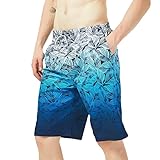 HEYCCO Medium Size Quick-Drying Shorts, Summer Printed Beach Pants, Fashion Casual Sports Pants (Light Blue,3X-Large,US,Regular,3X-Large,Regular)