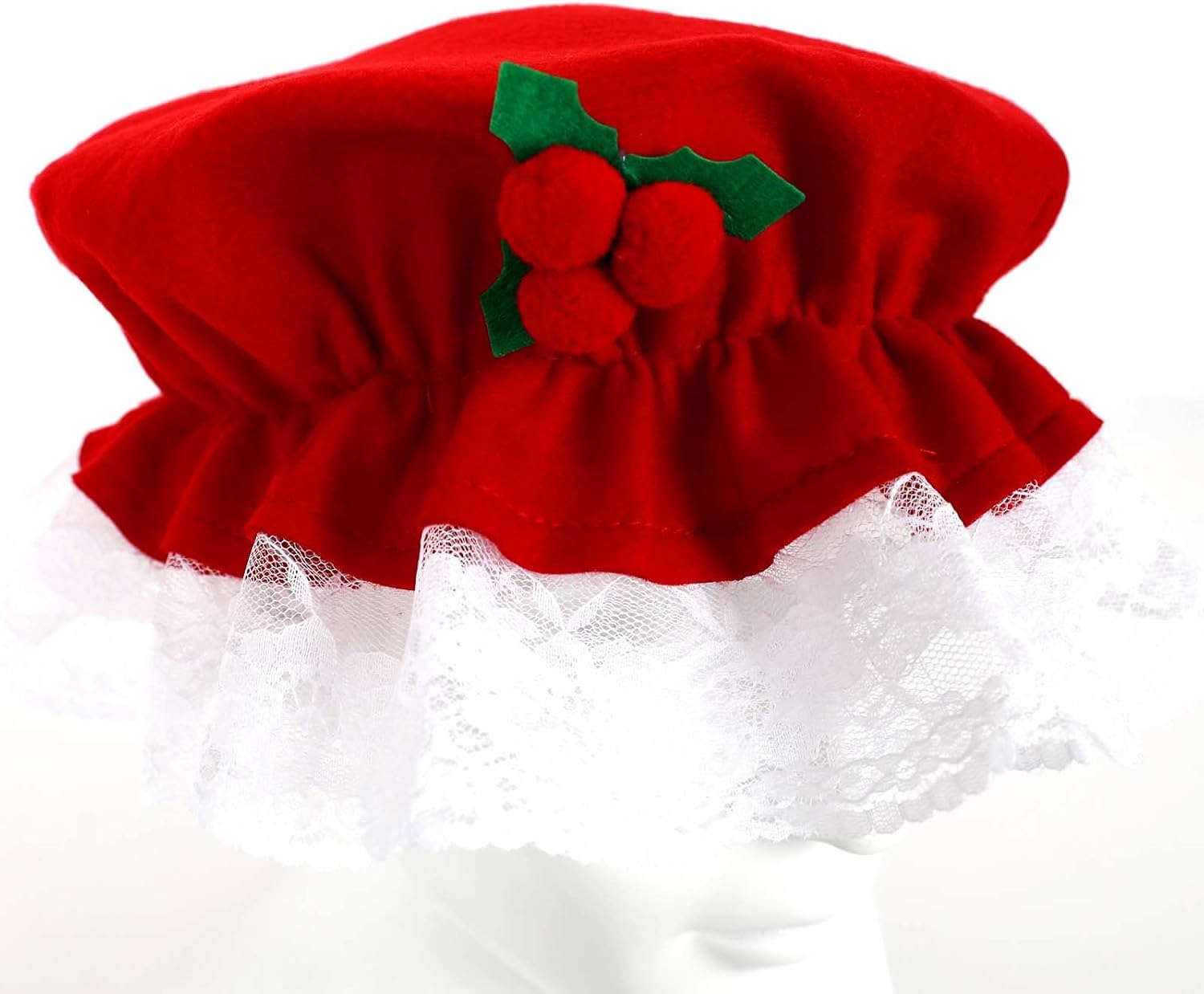 Lady Mrs Claus Hat Xmas Santa Claus Mop Hat Accessories for Women Holiday Party