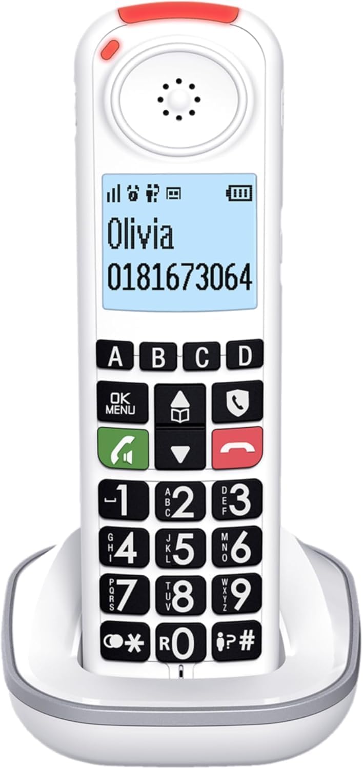 SWISSVOICEAdditional Cordless Handset - Compatible with 2355 and 3355 Big Button Phone for Elderly Systems - Loud Phones for Hard of Hearing