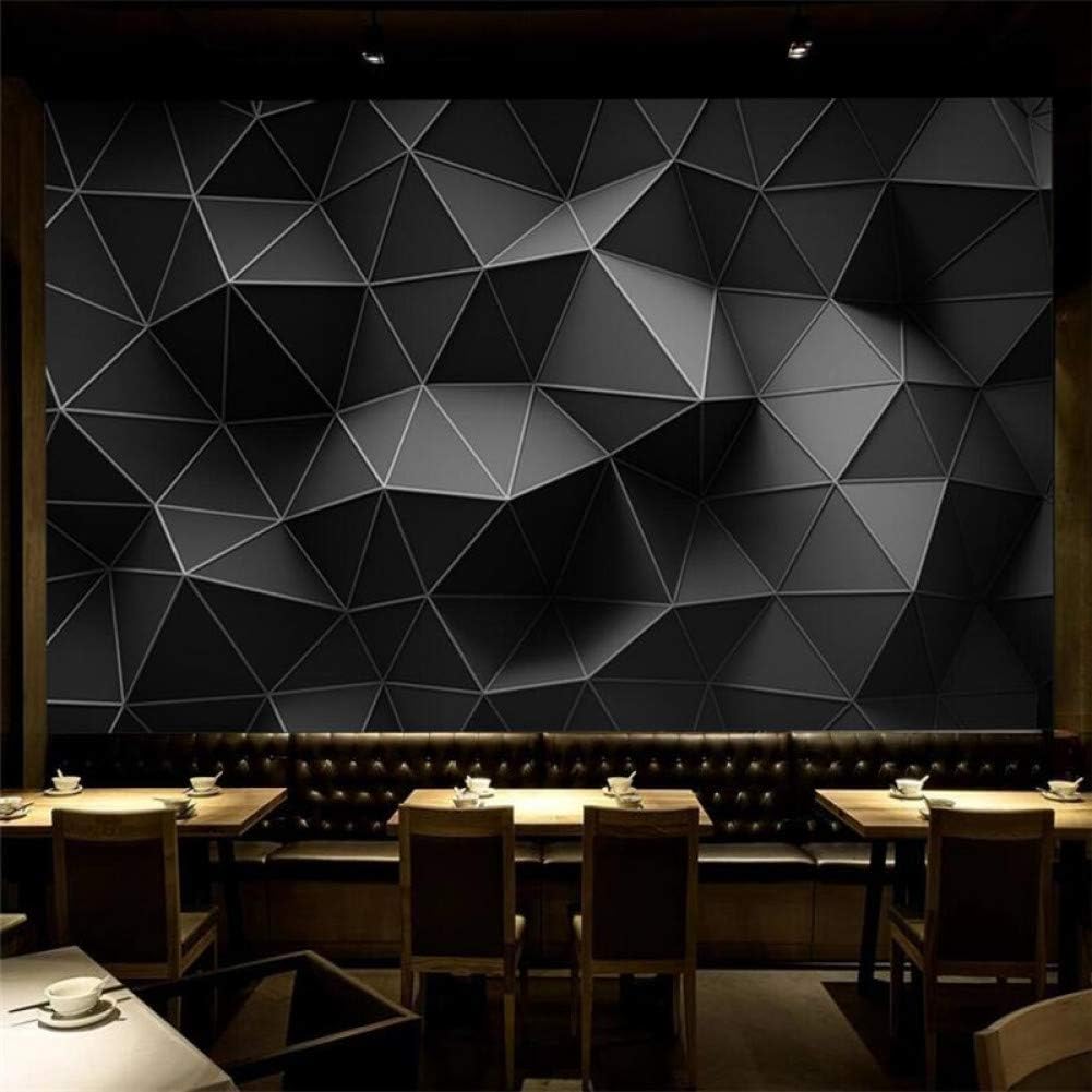 Amazon Sdsxt 抽象的な3d立体的な黒の幾何学的なポリゴン壁画壁紙3d Ktvバーオフィススタジオの装飾壁紙3d 100cm W X70cm H ウォールステッカー オンライン通販