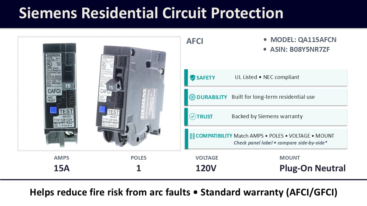 15 Amp 1-Pole Combination Type AFCI Plug-On Neutral Circuit Breaker — Amazon image 5