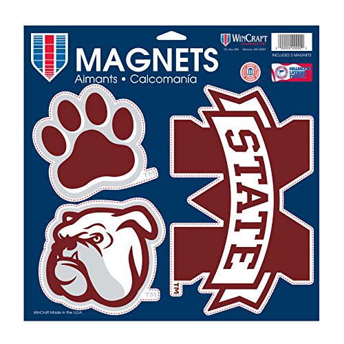 Wincraft NCAA Mississippi State Bulldogs Car/Fan Magnet, Large/11 x 11-Inch, White