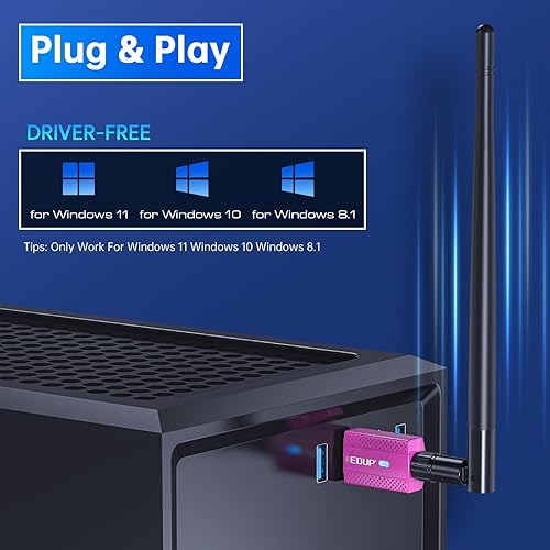 Miniatura 2 de Adaptador Bluetooth USB para PC, dongle USB Bluetooth 5.3, largo alcance 492 pies492.1 ft Bluetooth Stick receptor y transmisor, Plug and Play para