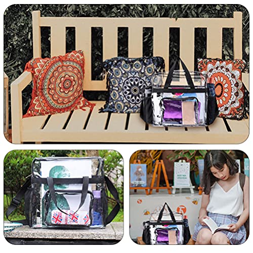 SOIMISS Grande Capacidade de Saco de Viagem Portátil Saco de Mão Transparente Bolso Lateral Saco Da