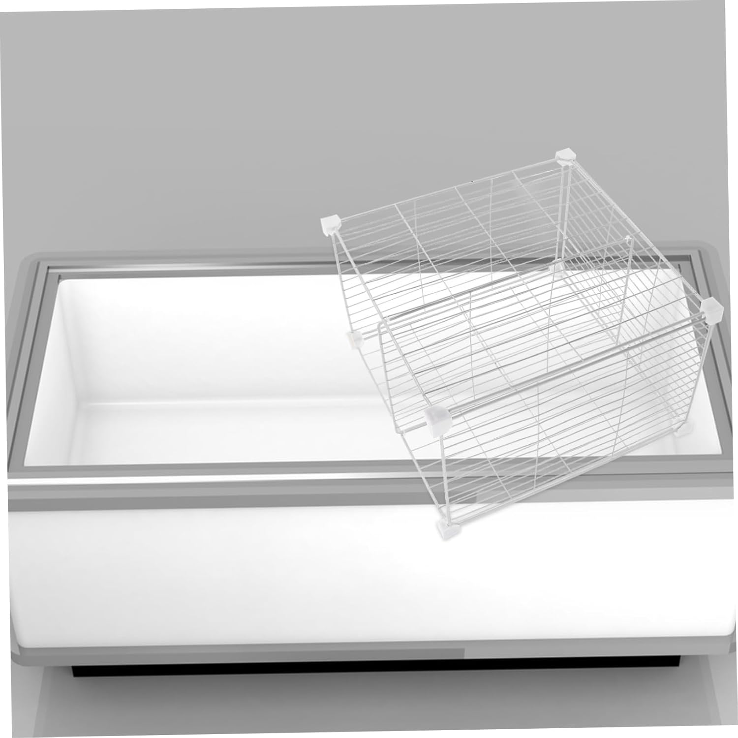 Stackable Freezer Organizer Baskets Wire Storage Bins with Bottom Basket for Maximizing Space for Refrigerator Pantry and Closet Organization