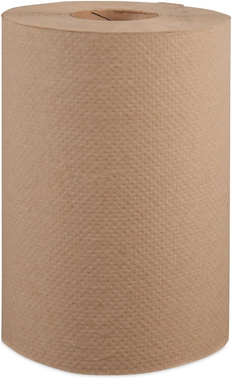 Windsoft 108 Nonperforated Paper Towel Roll, 8" x 350ft, Brown (Case of 12 Rolls)