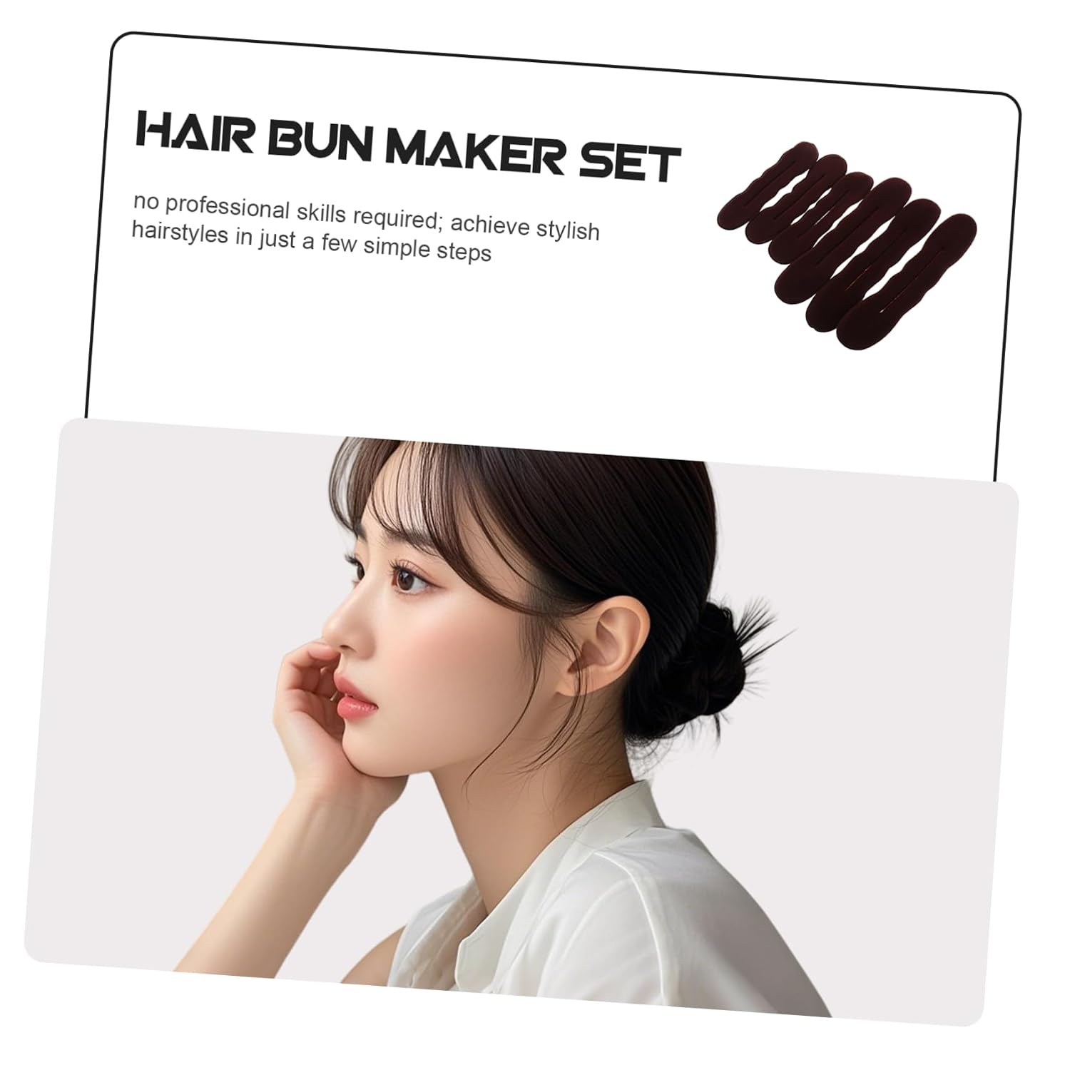 Mikinona 6pcs Lazy Bun Maker Reusable Hair Bun Maker Tools for Women for Easy Updos for Daily Use Parties Weddings Lightweight Water-resistant Design