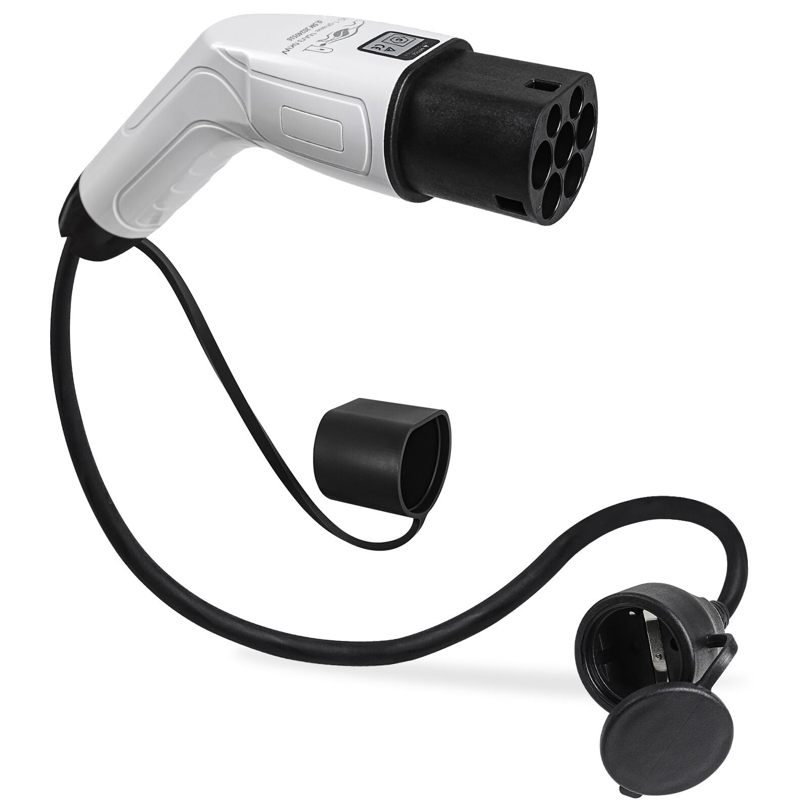 AOHEWEI Adapter ładowarki samochodu elektrycznego typu 2 do ładowarki Schuko, IEC 62196 Typ 2 Wtyczka boczna ładowania pojazdu elektrycznego do stacji ładowania pojazdów z gniazdem Schuko, 16 A 3,5 kW